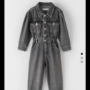Zara girls denim overalls